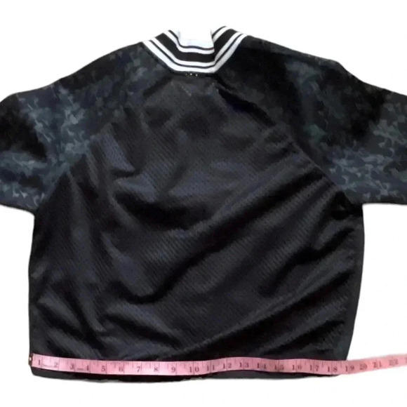 FABLETICS Tia Bomber Jacket Size M Black Neoprene Floral Print Pockets M… - Picture 10 of 11